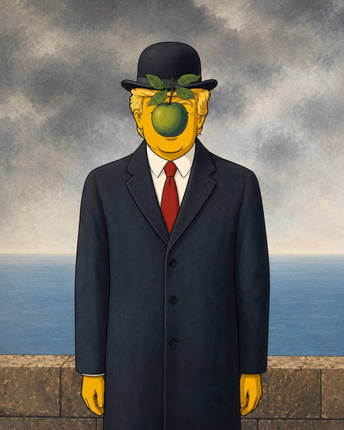Trumpified Magritte inspired image
